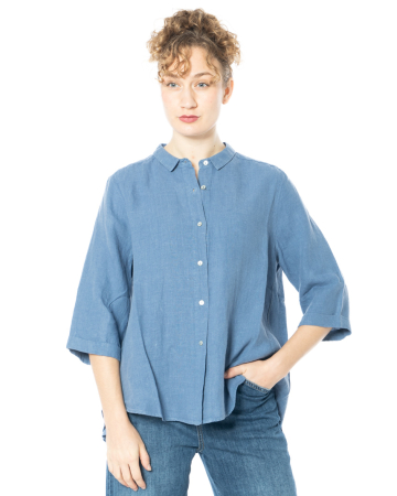 HENRY CHRIST, Leinenbluse mit 3/4-Arm