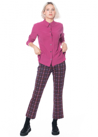 MINX, patterned trousers LOU with straight leg and zipper pockets