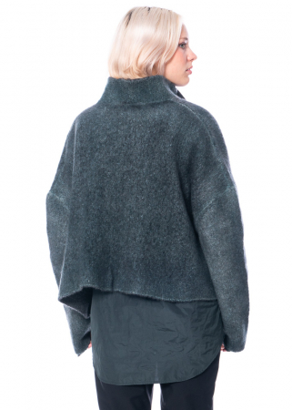 F Cashmere, stylish hand-knit cashmere cardigan Marianne 31 in green