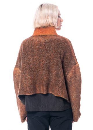 F Cashmere, stylish hand-knit cashmere cardigan Marianne 31 in orange