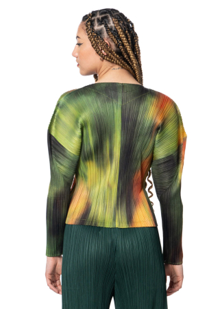 PLEATS PLEASE ISSEY MIYAKE, colorful blouson TURNIP & SPINACH in spinach