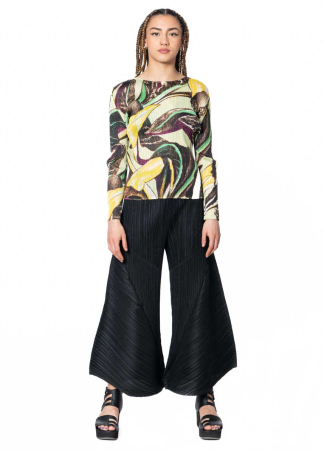 PLEATS PLEASE ISSEY MIYAKE, flared trousers THICKER BOTTOMS 2 in black