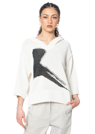 annette görtz, summer knit sweater RUBA with abstract graphic detail