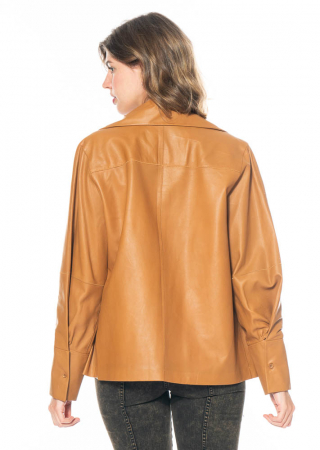 annette görtz, leather blouse So with high collar