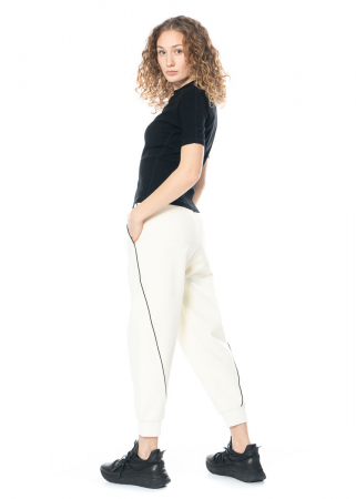 adidas Y-3, sporty cotton blend pants in colour beige HZ0159