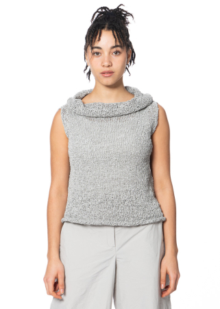 annette görtz, sleeveless knit top TIRI with rolled up collar 
