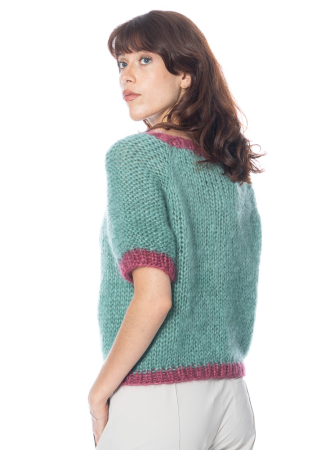 Atelier Basile, short-sleeved sweater TOPPY Meadow Green
