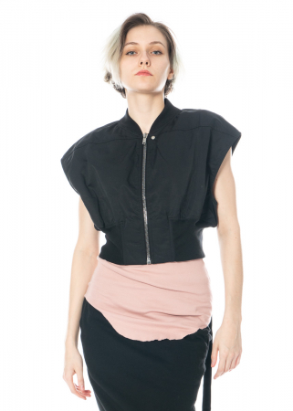 DRKSHDW by Rick Owens, short bomber jacket with zipper and oversize shoulder parts