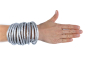 maria calderara, silbernes Armband aus Kunstlederreifen