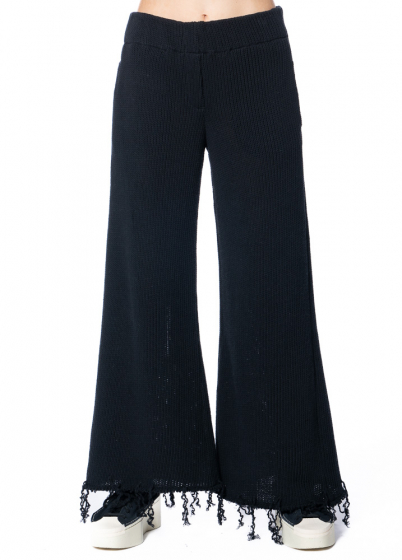 ULI SCHNEIDER, Chunky Knit Flared Pants with Recycled Cotton | NOBANANAS