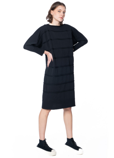 PLEATS PLEASE ISSEY MIYAKE, oversize knit dress with raised seems ICY KNIT