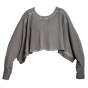 PLUSLAVIE PLÜ, gray sweatshirt WIDESHORTSHORTSWEAT PLUS - NOBANANAS - Image 1