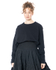 PLUSLAVIE PLÜ, Black Sweatshirt SMOKED with Gathered Hem - NOBANANAS - Image 7