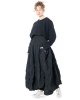 PLUSLAVIE PLÜ, Black Sweatshirt SMOKED with Gathered Hem - NOBANANAS - Image 9