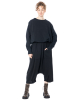 PLUSLAVIE PLÜ, Black Sweatshirt SMOKED with Gathered Hem - NOBANANAS - Image 11