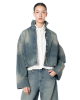 Andrea Ya'aqov, cropped denim jacket with oversized sleeves - NOBANANAS - Image 6