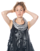 maria calderara, silver necklace made of faux leather tubes - NOBANANAS - Image 1