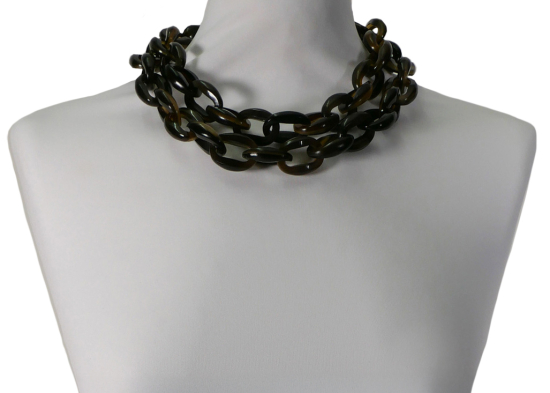 YAEL NADIV, double-strand buffalo horn choker ANGELICA