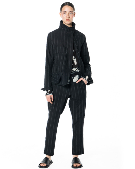 RUNDHOLZ, schmale Leinenhose mit Nadelstreifen 1261020108 - NOBANANAS - Bild 2