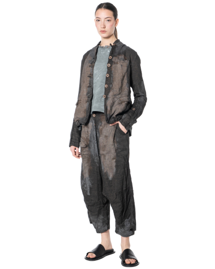 RUNDHOLZ DIP, baggy linen pants with panel seams 1262010125 - NOBANANAS - Image 5