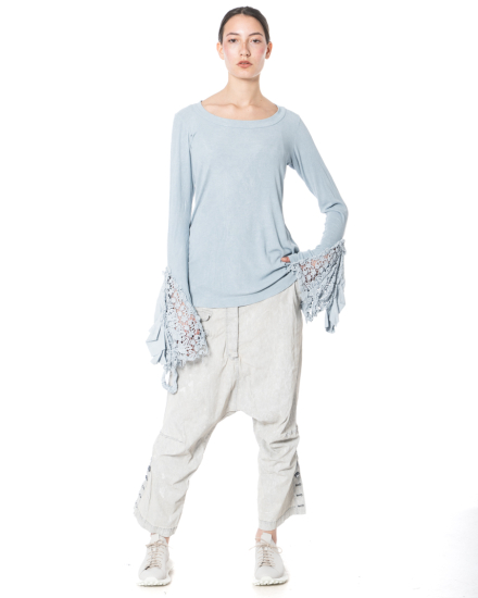 RUNDHOLZ DIP, slim-cut t-shirt with ruffles 1262180502 - NOBANANAS - Image 10