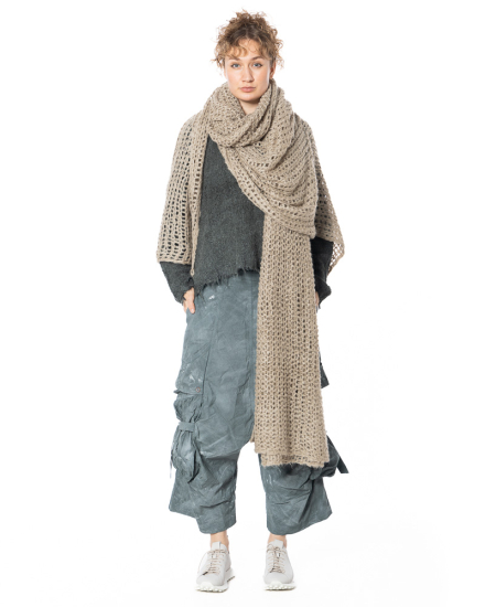 RUNDHOLZ DIP, Oversize Knit Scarf made of Tussah Silk 1262657703 - NOBANANAS - Image 1