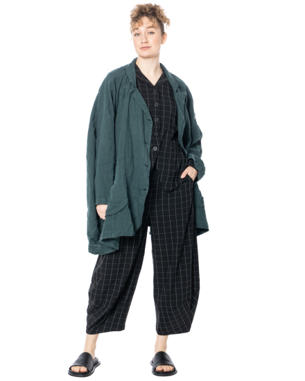 RUNDHOLZ BLACK LABEL, flared linen jacket with seams 1263541102 - NOBANANAS - Image 16