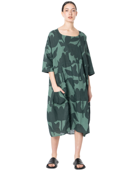 RUNDHOLZ BLACK LABEL, linen dress with graphic print 1263550905 - NOBANANAS - Image 8