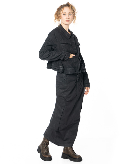 RUNDHOLZ, short denim jacket with ruffles 2251031103 - NOBANANAS - Image 1
