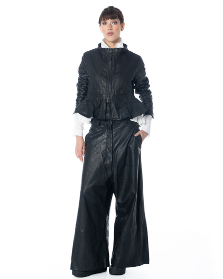 RUNDHOLZ, soft leather jacket with peplum 2251481105 - NOBANANAS - Image 2