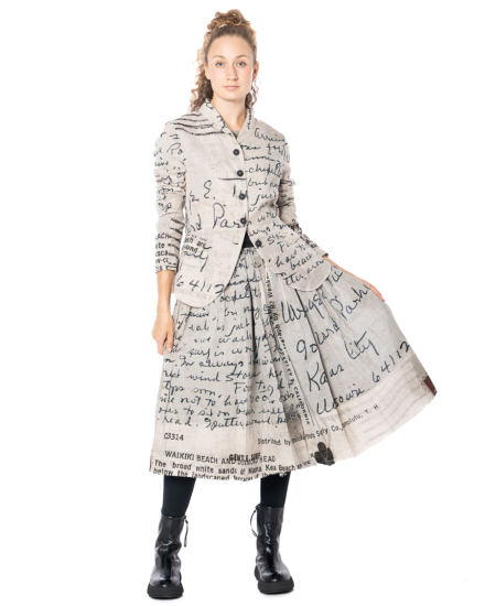 RUNDHOLZ DIP, midi skirt with creative print 2252170306 - NOBANANAS - Image 1