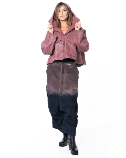 RUNDHOLZ DIP, Lederjacke aus Lammleder mit Kapuze 2252481104 - NOBANANAS - Bild 4