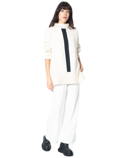 Turtleneck Sweater with Stripes 225P07 - NOBANANAS - Image 2