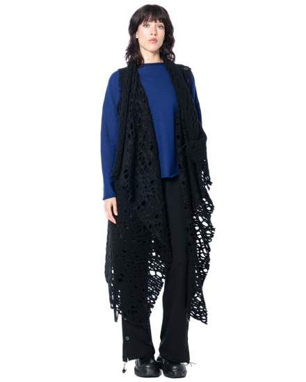 LA HAINE INSIDE US, asymmetrical vest with perforations W5200 - NOBANANAS - Image 5