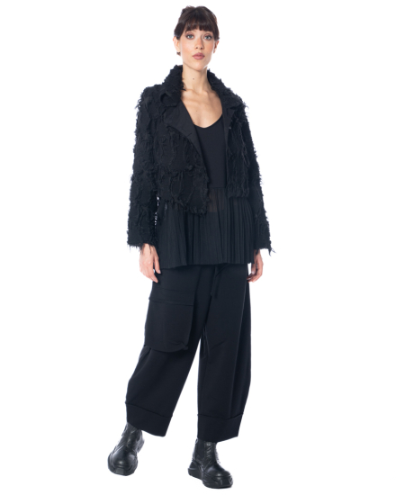 KEDZIOREK, Jacket with Fringe Structure and Tulle 5308 - NOBANANAS - Image 9