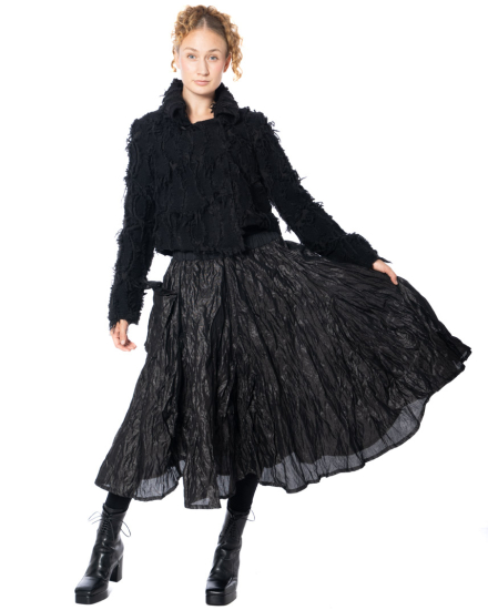 KEDZIOREK, midi skirt with crinkle effect - NOBANANAS - Image 2