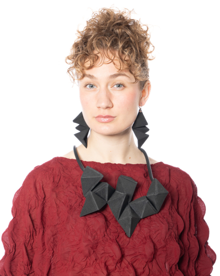 MIKAs, kubistisch geometrischer Gummi Ohrring - NOBANANAS - Bild 4