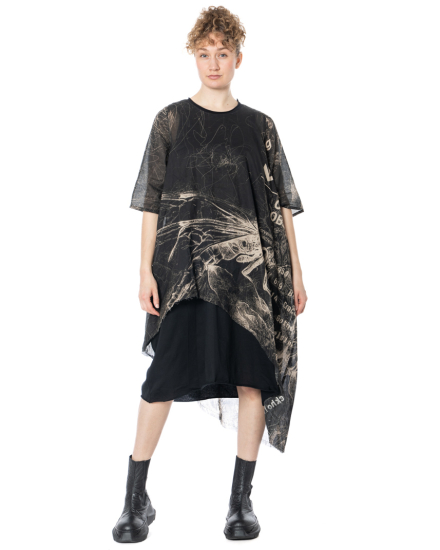 studiob3, asymmetrische Designer-Tunika TISLA Black All Over Print - NOBANANAS - Bild 6
