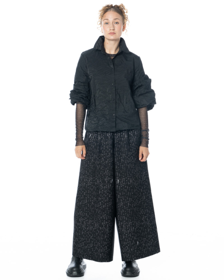 maria calderara, schwarze Metallic-Taftbluse - Nobananas - Bild 8