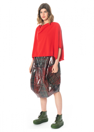 RUNDHOLZ, plaid balloon skirt in patent look 1221150301