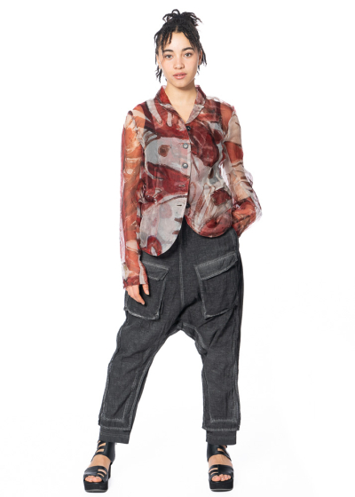 RUNDHOLZ, cotton blend trousers in washed out look 1241220102