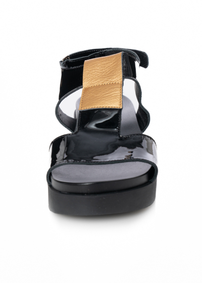 arche, comfortable leather sandal MYAHME with metallic detail