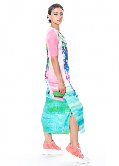 PLEATS PLEASE ISSEY MIYAKE, colorful tube dress TROPICAL WINTER