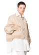 ULI SCHNEIDER, cotton taft bomber jacket with pockets and rib details