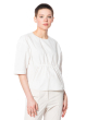 ULI SCHNEIDER, elegant cotton taft drape shirt with round neck