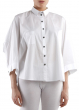 RUNDHOLZ, simple cotton blouse with shortened sleeves 2231230406