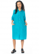 KATHARINA HOVMAN, shirt dress with small collar 231246 turquoise