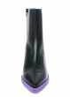 Paloma Barceló, schwarze Lederstiefel BEA mit violettem Detail