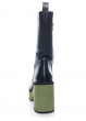 Paloma Barceló, black boots BROOK with green platform heel