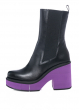 Paloma Barceló, black boot with purple heel CELIA